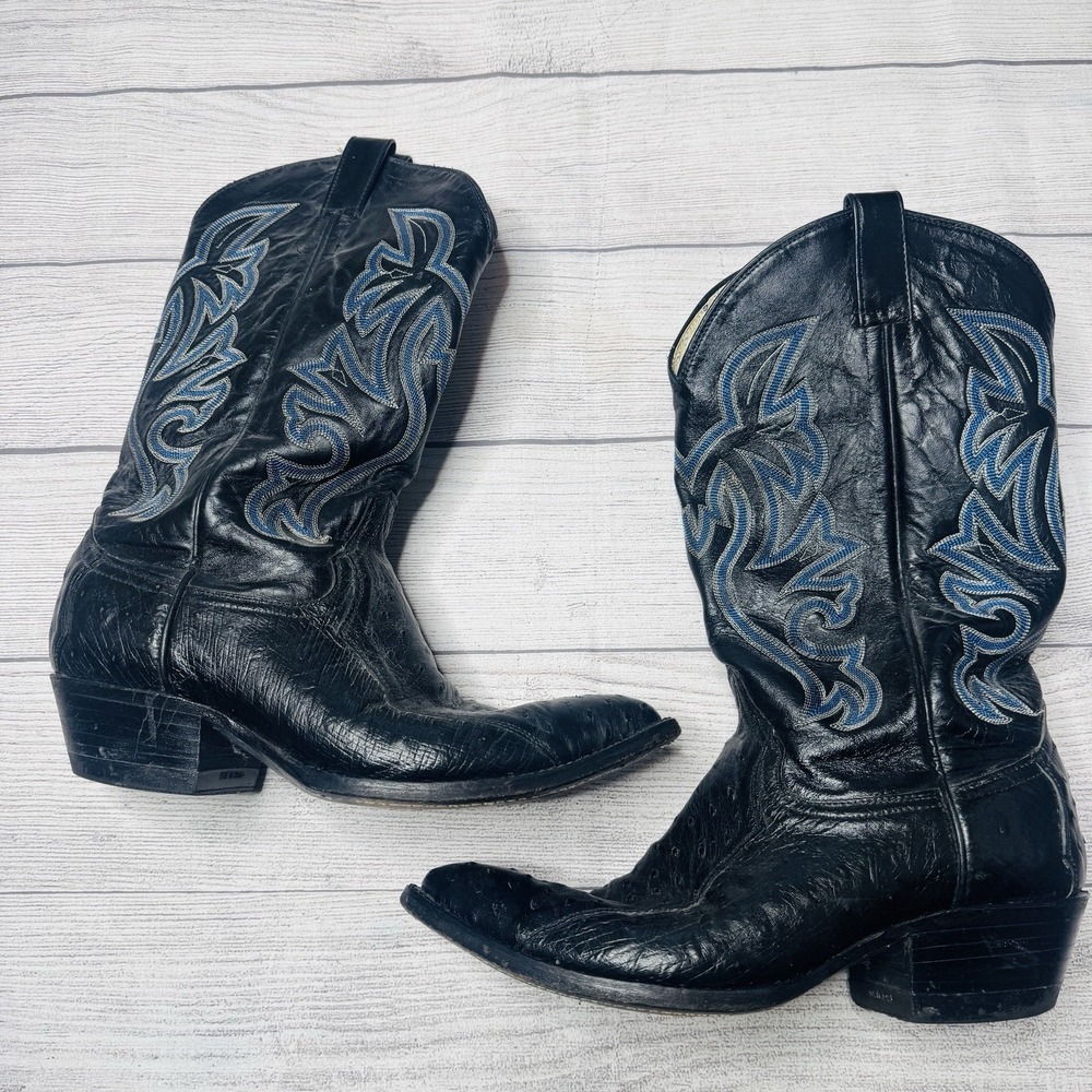 Silver Black And Blue Cowboy Boots Men's Size 10D